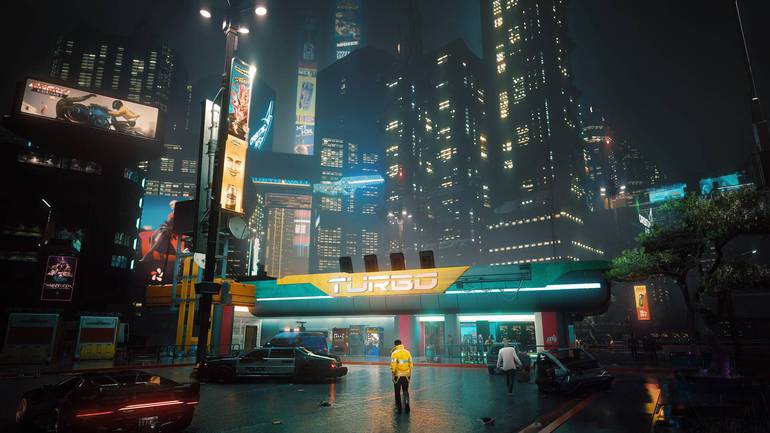 Cena de crime em Cyberpunk.