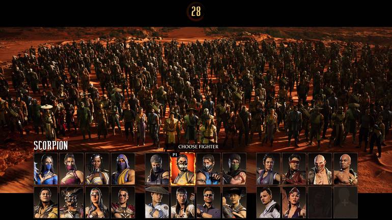 Escolha de personagem no Armageddon.