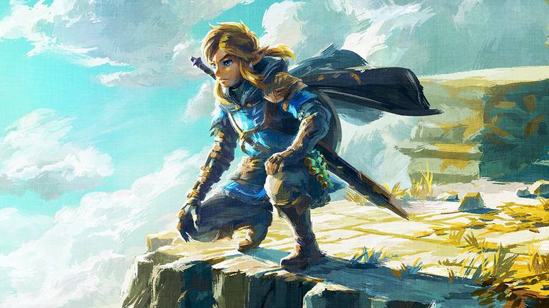 Link em um morro.