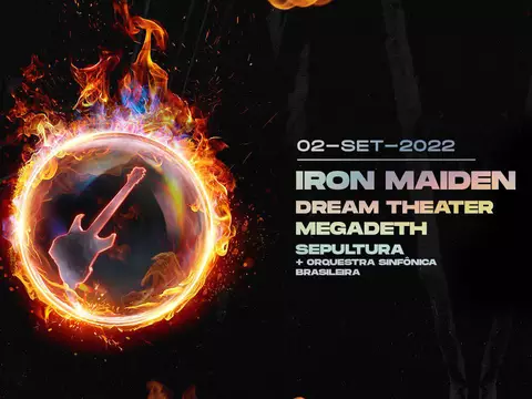 Banner do festival Rock in Rio lista bandas do primeiro dia, com destaque para Iron Maiden (Rock in Rio/Divulgação)