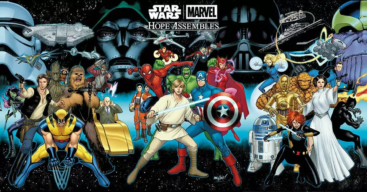 Star Wars e Marvel | Crossover ganha arte incrível de Luke Skywalker e Homem-Aranha feita por Alex Ross; veja
