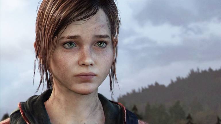 Ellie no final do primeiro The Last of Us.