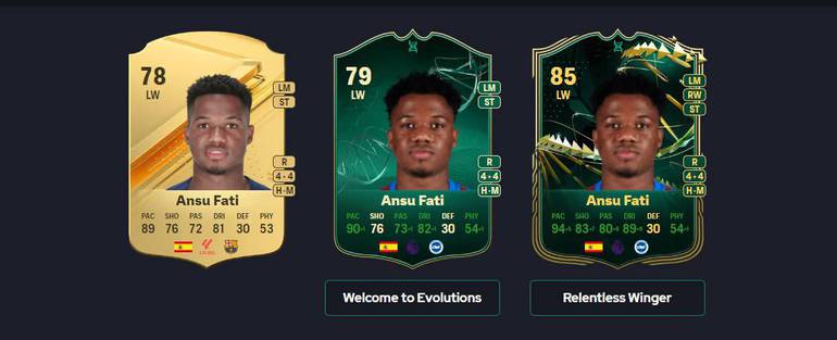 imagem de ansu fati evoluindo em ea fc 24