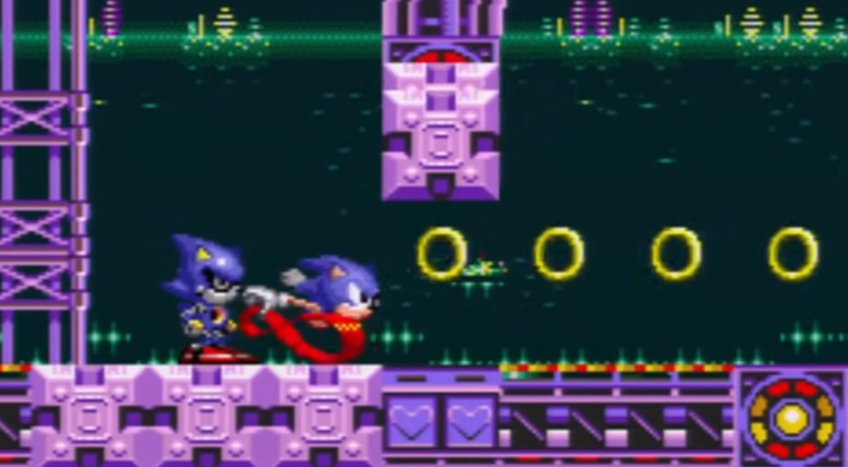 Sonic contra Metal Sonic.