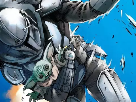 Detalle del póster de El Mandaloriano y Grogu (Reproducción)