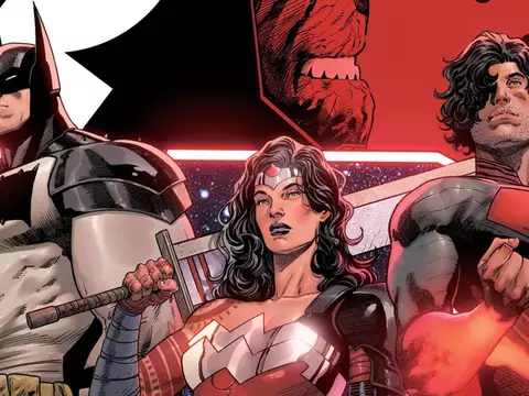 Arte de Batman, Mulher-Maravilha e Superman do Universo Absolute da DC/Reprodução