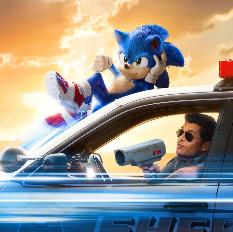 Imagem do cartaz oficial de Sonic: O Filme