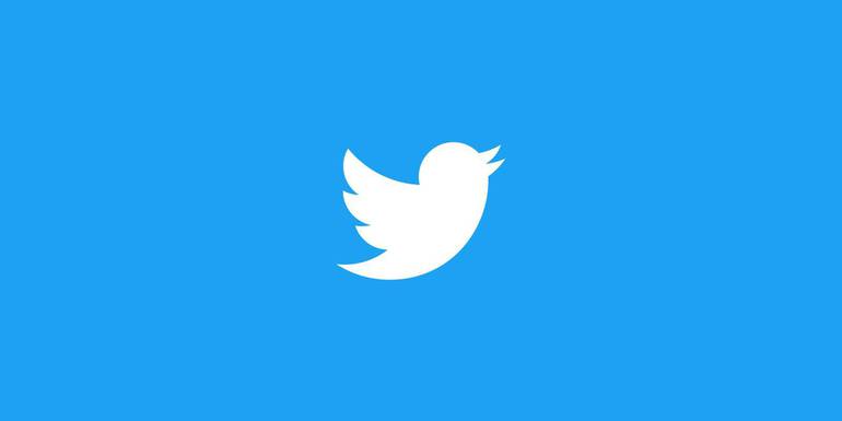 Logo azul do Twitter.