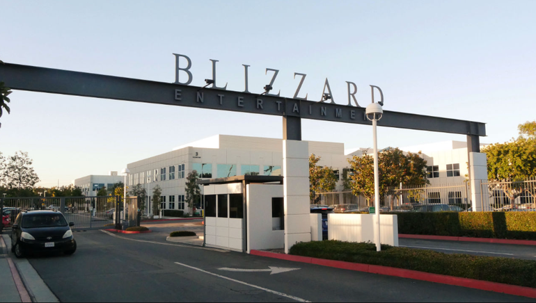 imagem da entrada dos escritórios da blizzard