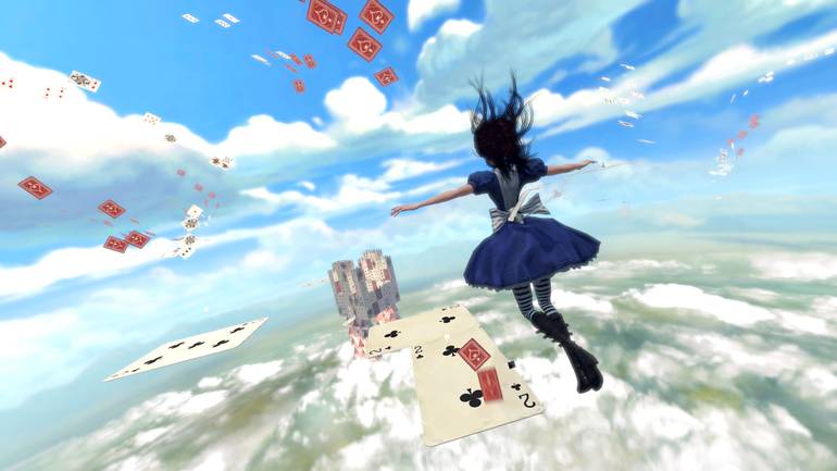 Alice pula pelo céu.