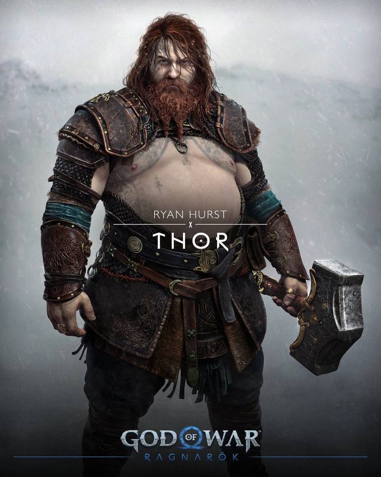 Thor em God of War: Ragnarok.