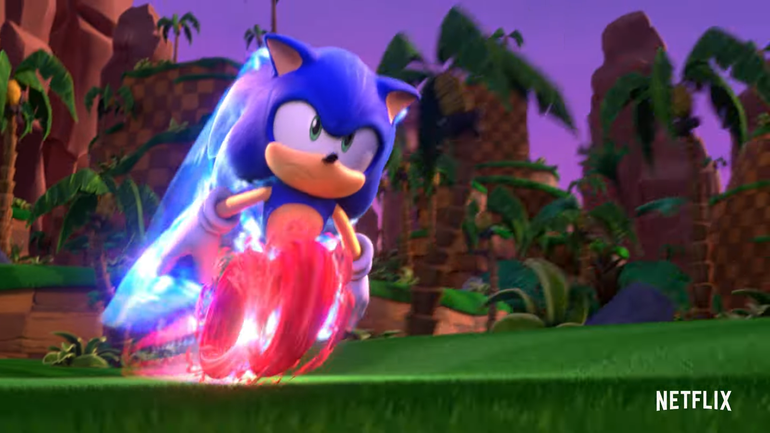 Sonic correndo.