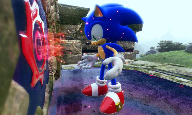Sonic opens a portal.