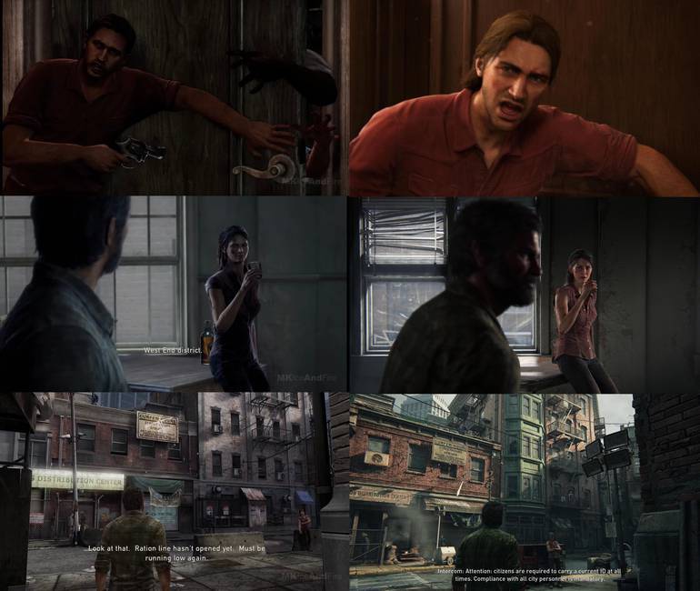 Comparativo de imagens de The Last of Us e The Last of Us Part I 