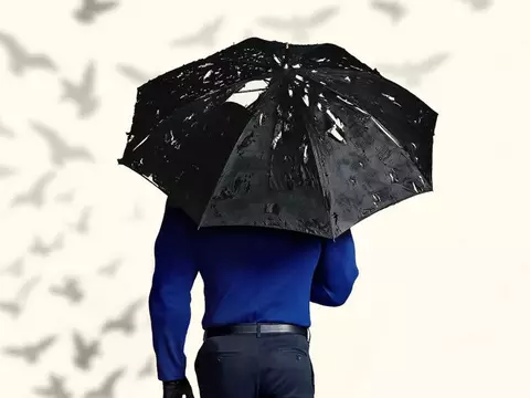 Tom Hopper no pôster da 3a temporada de Umbrella Academy (Netflix/Divulgação)