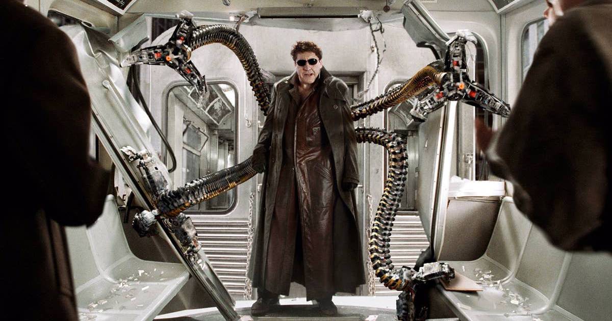 Alfred Molina surge rejuvenescido digitalmente em 'Homem-Aranha 3