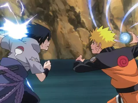 Sasuke e Naruto, em cena do Anime