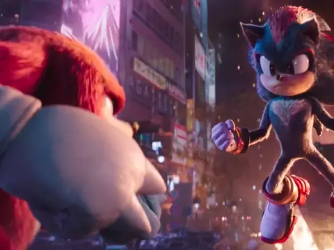 Knuckles e Shadow, em cena de Sonic 3