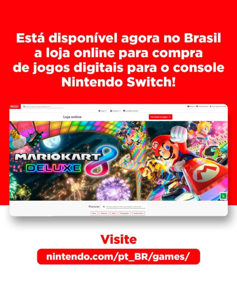 Nintendo lança nova loja digital no Brasil