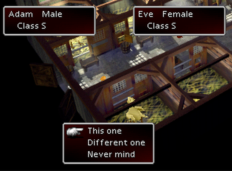 Imagem da fazenda de Chocobos no Final Fantasy 7 de PS1