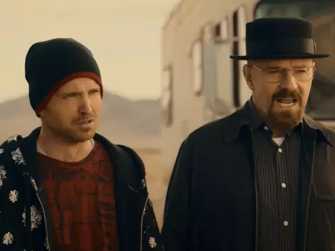 Aaron Paul e Bryan Cranston em comercial inspirado em Breaking Bad (PopCorners/Reprodução)