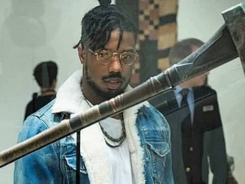 Michael B. Jordan como Killmonger em Pantera Negra (Reprodução)