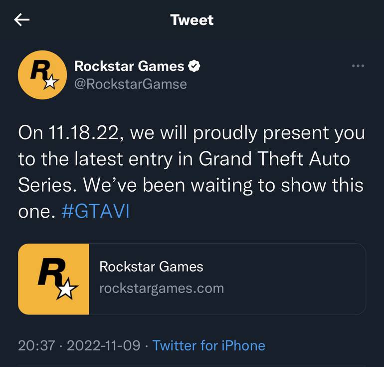 Depicted and fake Rockstar Twitter account
