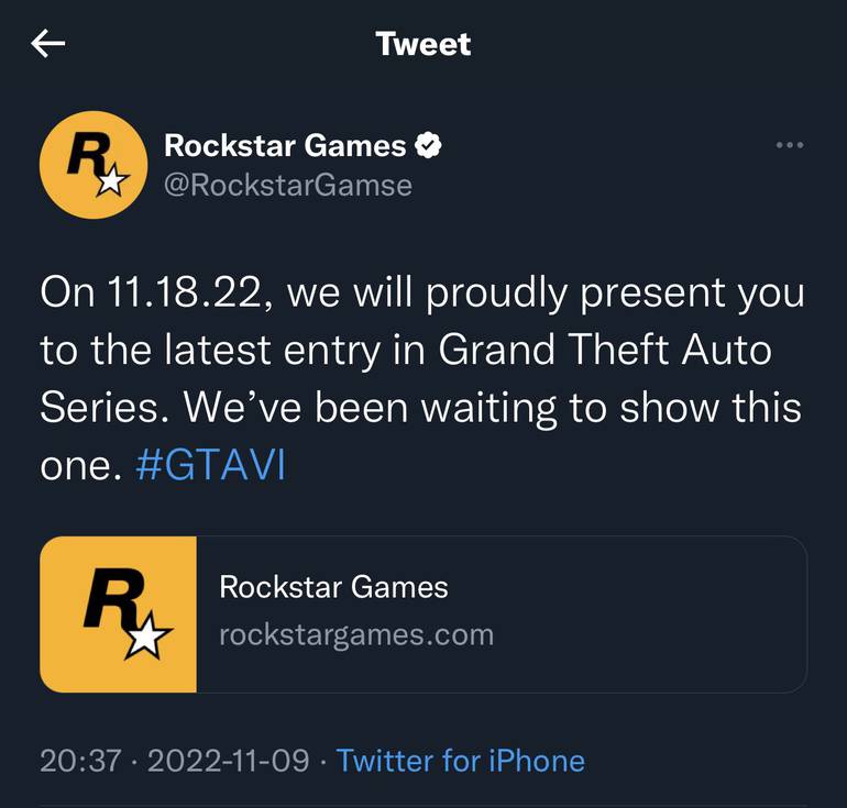 Imagemd e conta falsa da Rockstar no Twitter