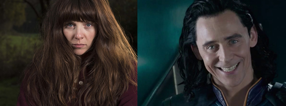 Sophia Di Martino em Flowers e Tom Hiddleston em Thor /Channel 4/Marvel Studios Sophia Di Martino em Flowers e Tom Hiddleston em Thor /Channel 4/Marvel Studios