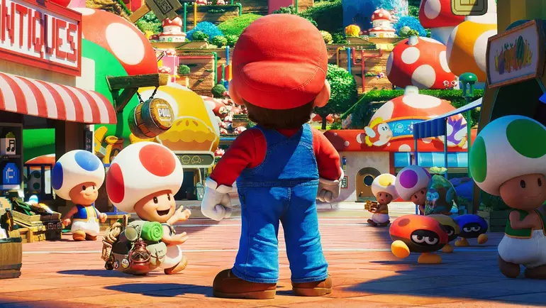 Mario chega ao reino cogumelo.