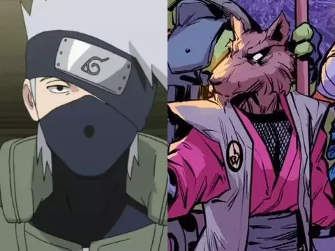 Naruto | Crossover com Tartarugas Ninja revela conexão entre Kakashi e Splinter