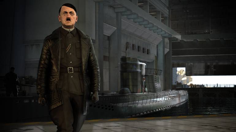 Hitler em um aeroporto.