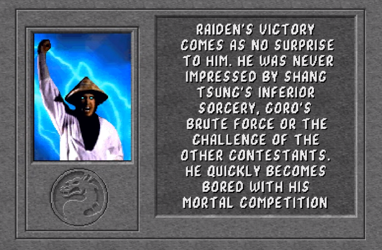 Primeira tela do final de Raiden.