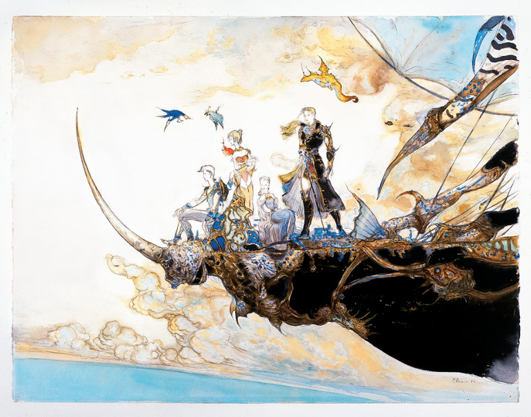 imagem de ilustração de yoshitaka amano para final fantasy
