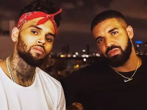 Chris Brown e Drake no clipe de "No Guidance"