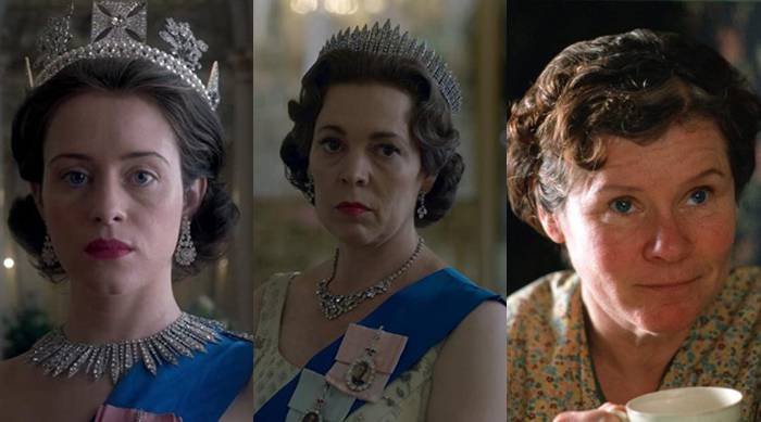 Fase 1: Claire Foy; Fase 2: Olivia Colman; Fase 3: Imelda Staunton