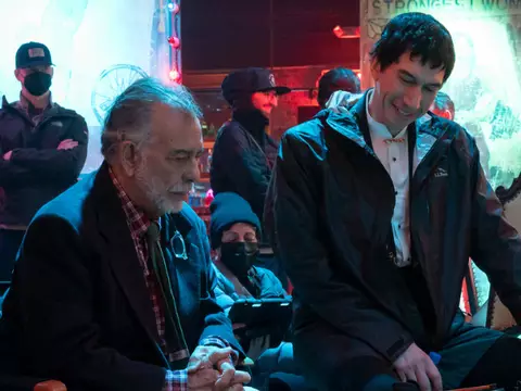 Francis Ford Coppola e Adam Driver nos bastidores de Megalópolis