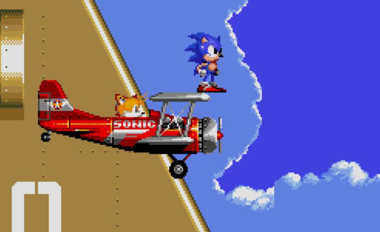 Sonic e Tails no avião Tornado.