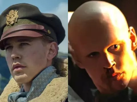 Austin Butler em cenas de Mestres do Ar e Duna