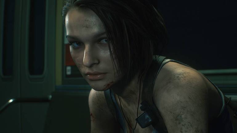 Jill Valentine no metrô.