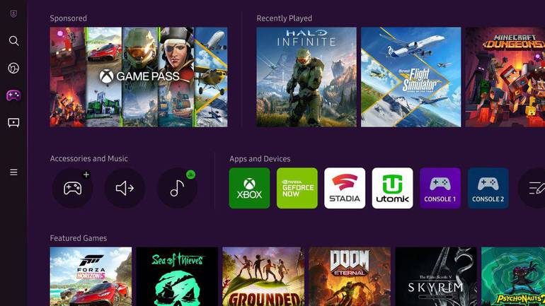 App do Xbox no Gaming Hub da Samsung.