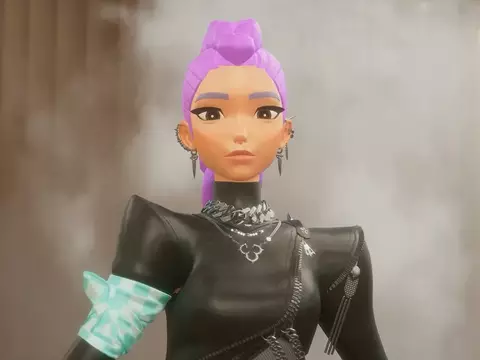 Captura de tela de uma versão não finalizada de Guerreiras do K-Pop retirada de um vídeo de bastidores/Reprodução