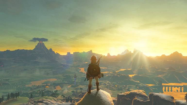 Link observa paisagem.