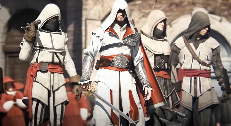 Ezio e a gangue de assassinos.