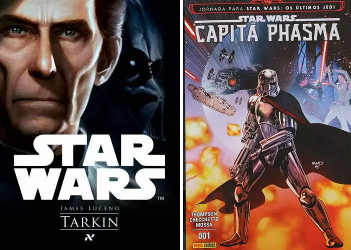 Capa do livro Star Wars: Tarkin e da HQ Star Wars: Capitã Phasma