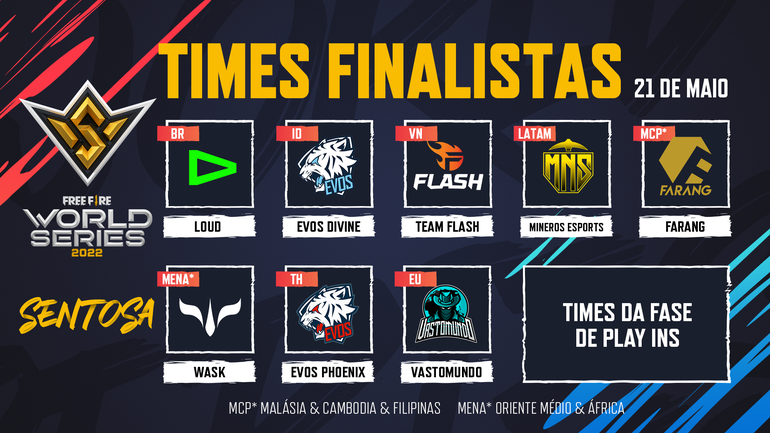 Guia Free Fire World Series: Times, calendário e mais do mundial