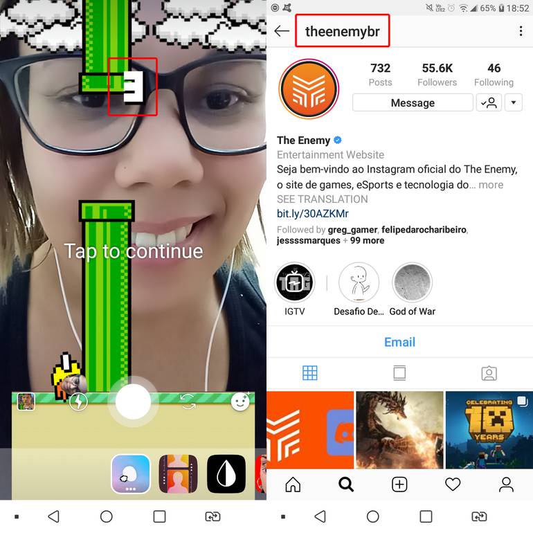 Tutorial como usar filtro Flappy Bird no Instagram