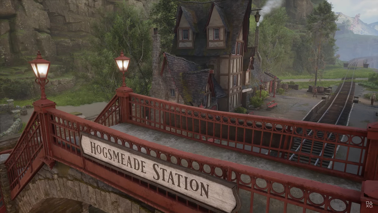Hogesmade Station em Hogwarts Legacy.