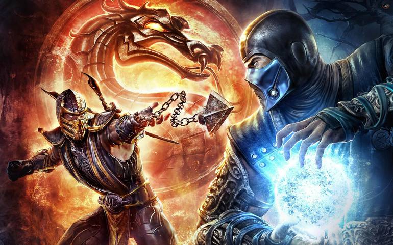 Scorpion e Sub-Zero em Mortal Kombat 9.