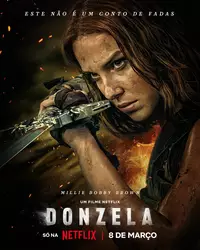 Millie Bobby Brown em cena de Donzela